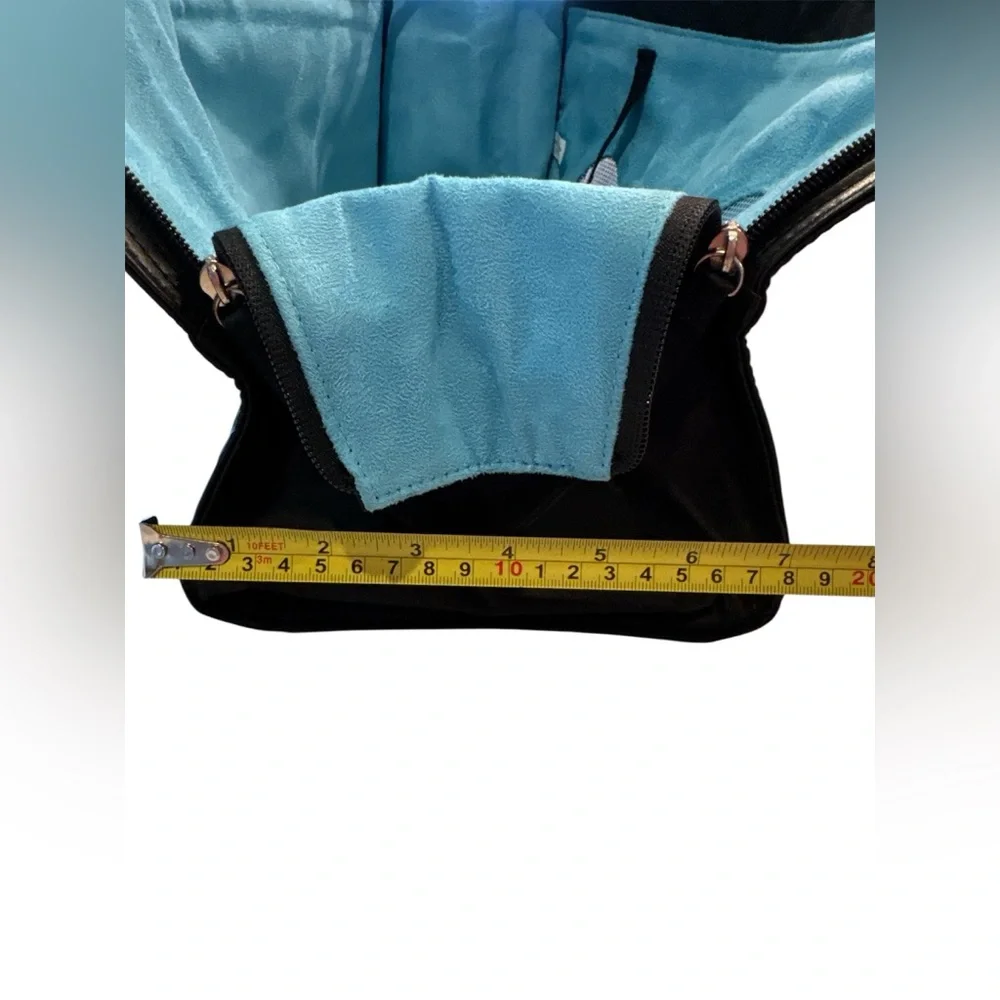 Black and Blue Satin Pet Travel “PRINCE” Bag with attached Coin Purse
